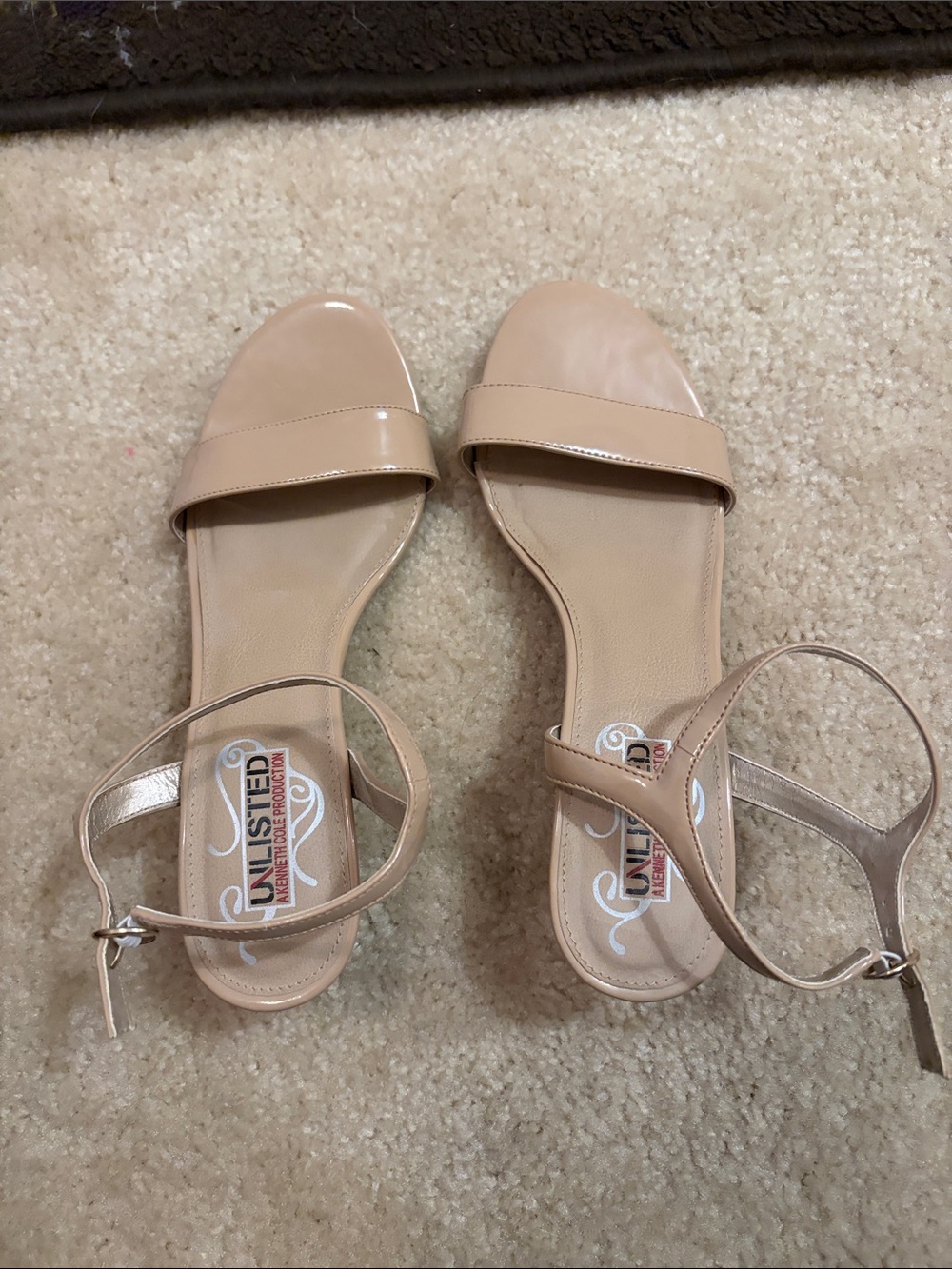 Unlisted by Kenneth Cole Beige Nude Ankle-Strap Sandals